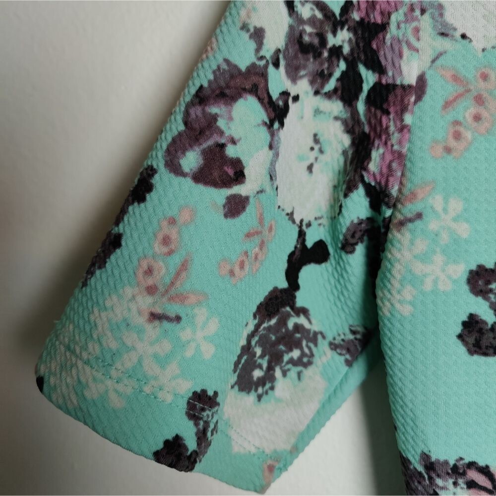 J for Justify Retro Turquoise Floral Mini Skater Dress, Size M - Picture 5 of 10